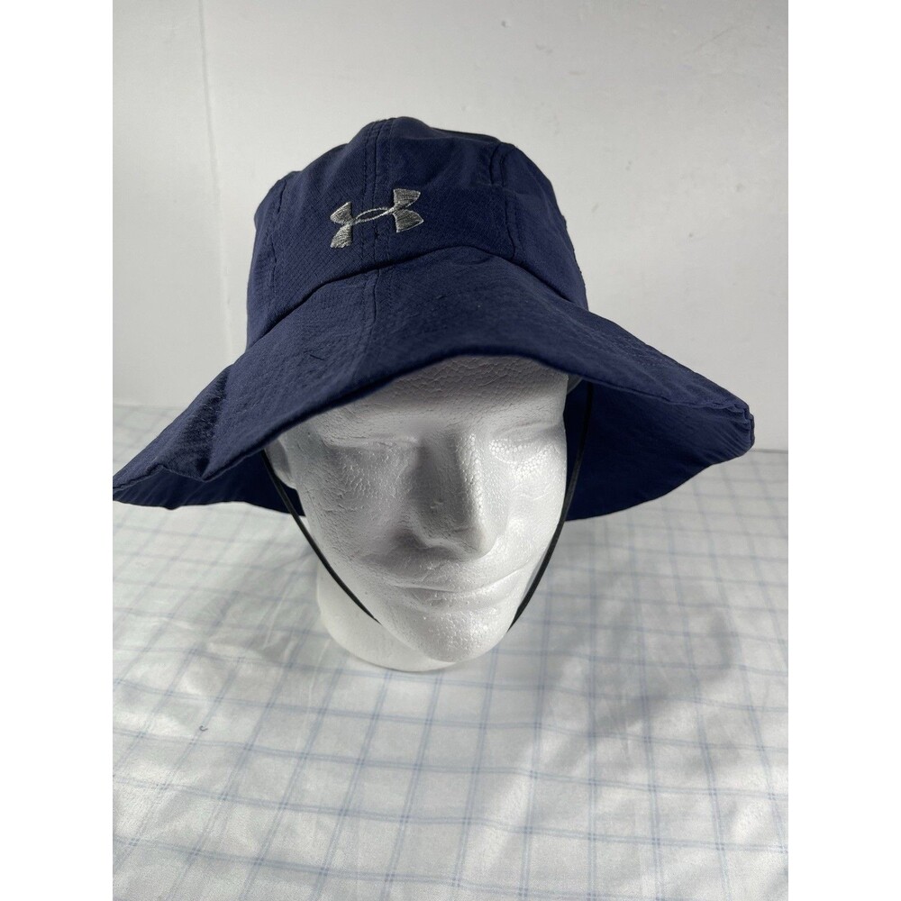 Under Armour Bucket Hat Navy Blue OSFA Wide Brim Sun Boonie Fishing Golf Trail